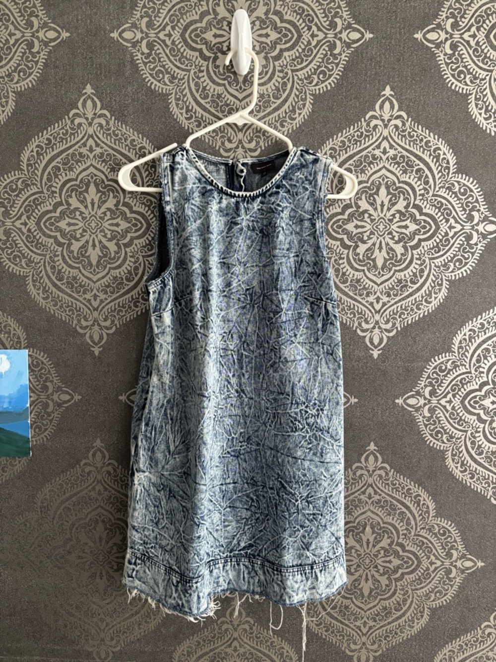 Who What Wear Denim Acid-Wash Sleeveless Mini Dress